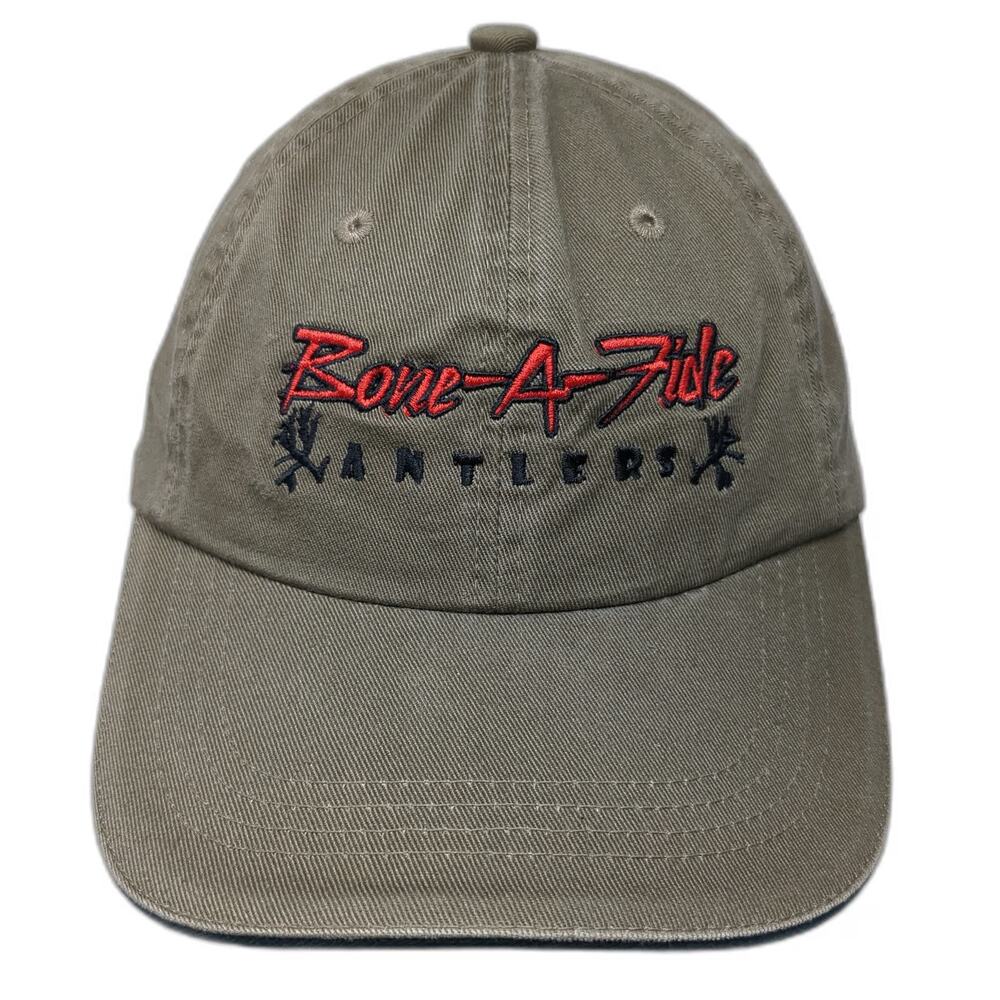 Port Authority Baseball Cap Brown Red One Size Bone-A-Fide Antlers Strapback hat